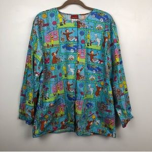 Curious George Adventures Long Sleeve Scrub Top